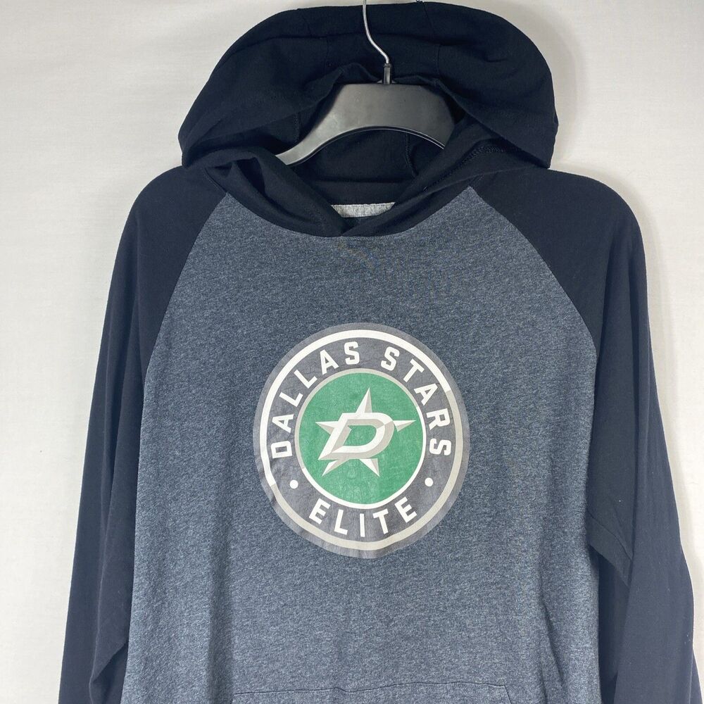Dallas Stars Shirt Mens Size Large Black Green NHL Hockey Long Sleeve Hoodie